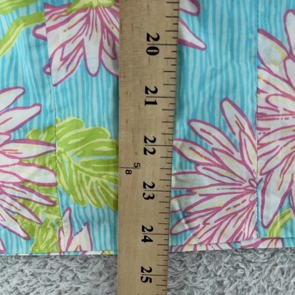 Lilly Pulitzer Strapless Dress‎ Womens 2 Blue Pink Floral Bow Back Sundress Mini - Picture 9 of 10